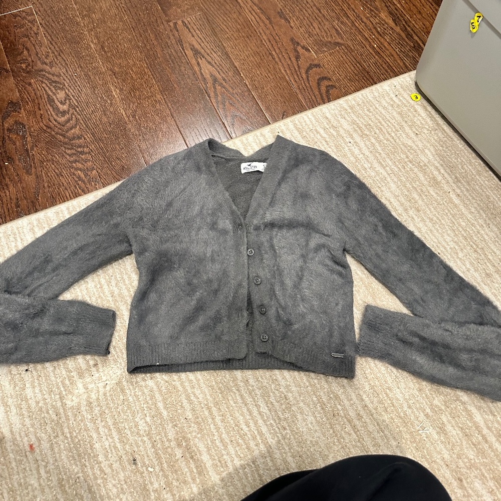Hollister Co. Women's Grey and Black Cardigan